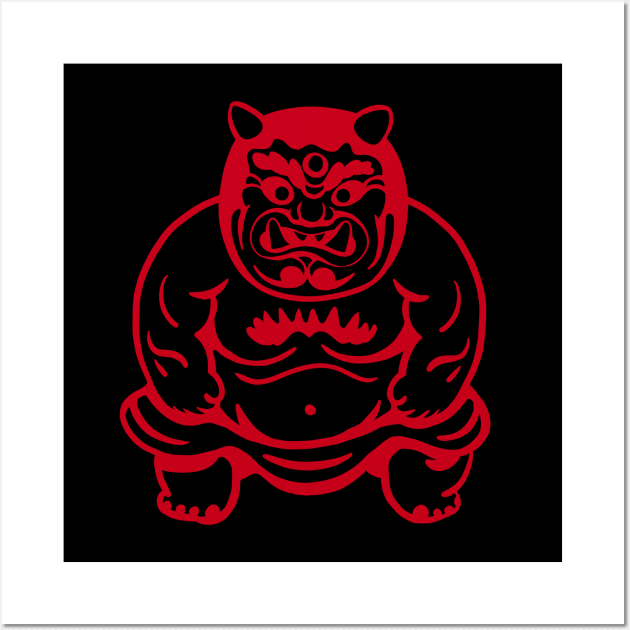 Traditional Japanese demon, Oni. Stylized minimalist design Wall Art by croquis design